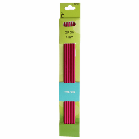 Pony Double-Point Coloured Knitting Needles-Set Of Five 4.00mm