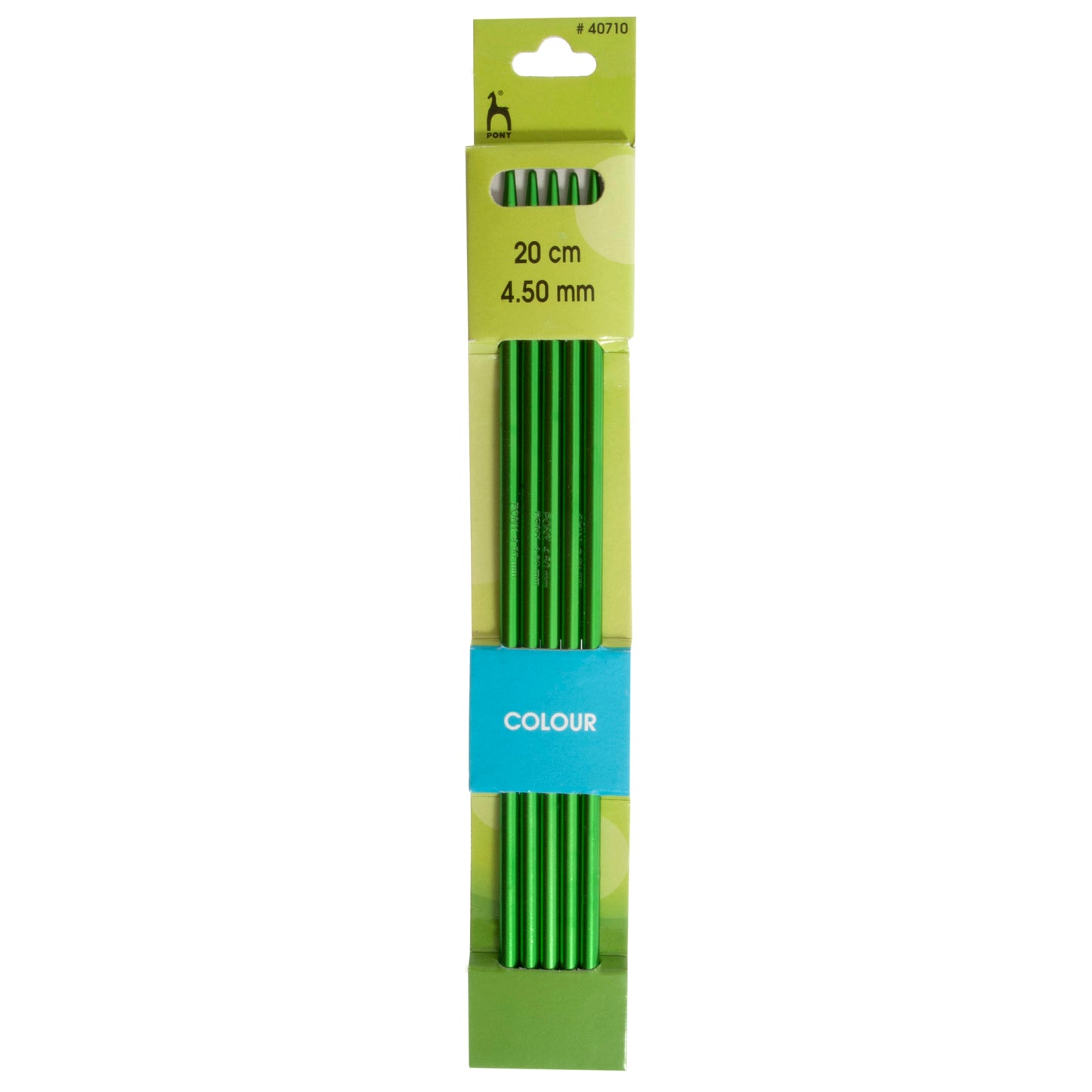 Pony Double-Point Coloured Knitting Needles-Set Of Five 4.50mm