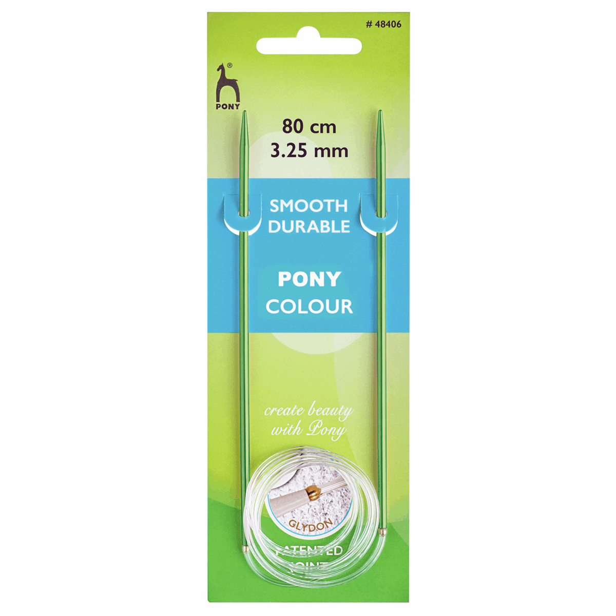 Pony Circular Knitting Needle 3.25mm x 80cm Green