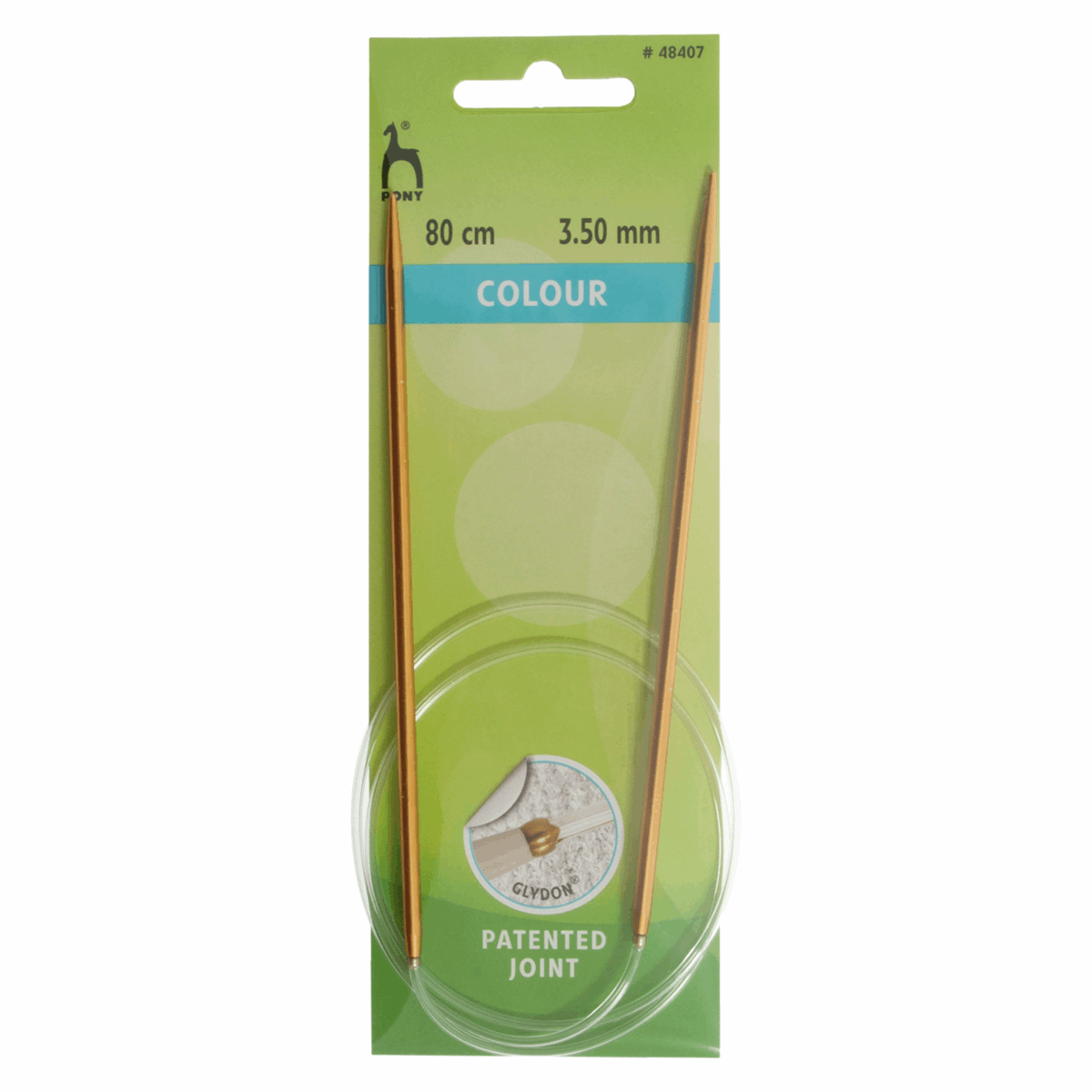 Pony Circular Knitting Needle 3.50mm x 80cm Green