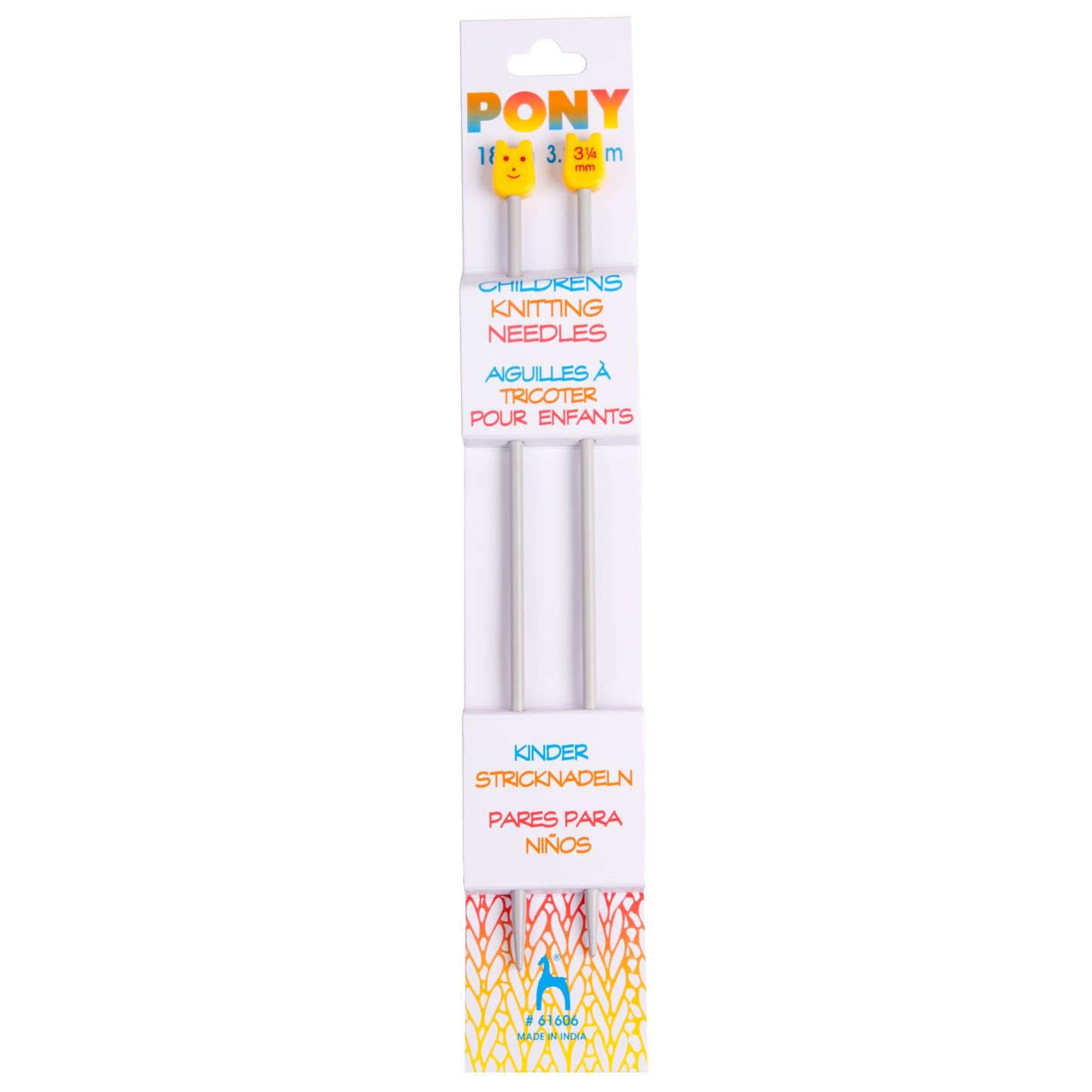 Pony Single-Ended: Plastic Children's Knitting Needles 3.25mm