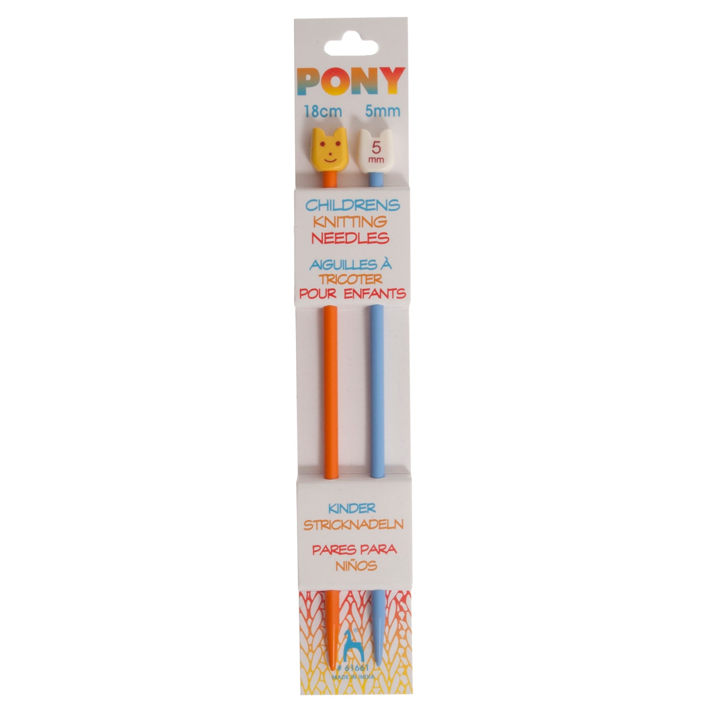 Pony Single-Ended: Plastic Children's Knitting Needles 5.00mm