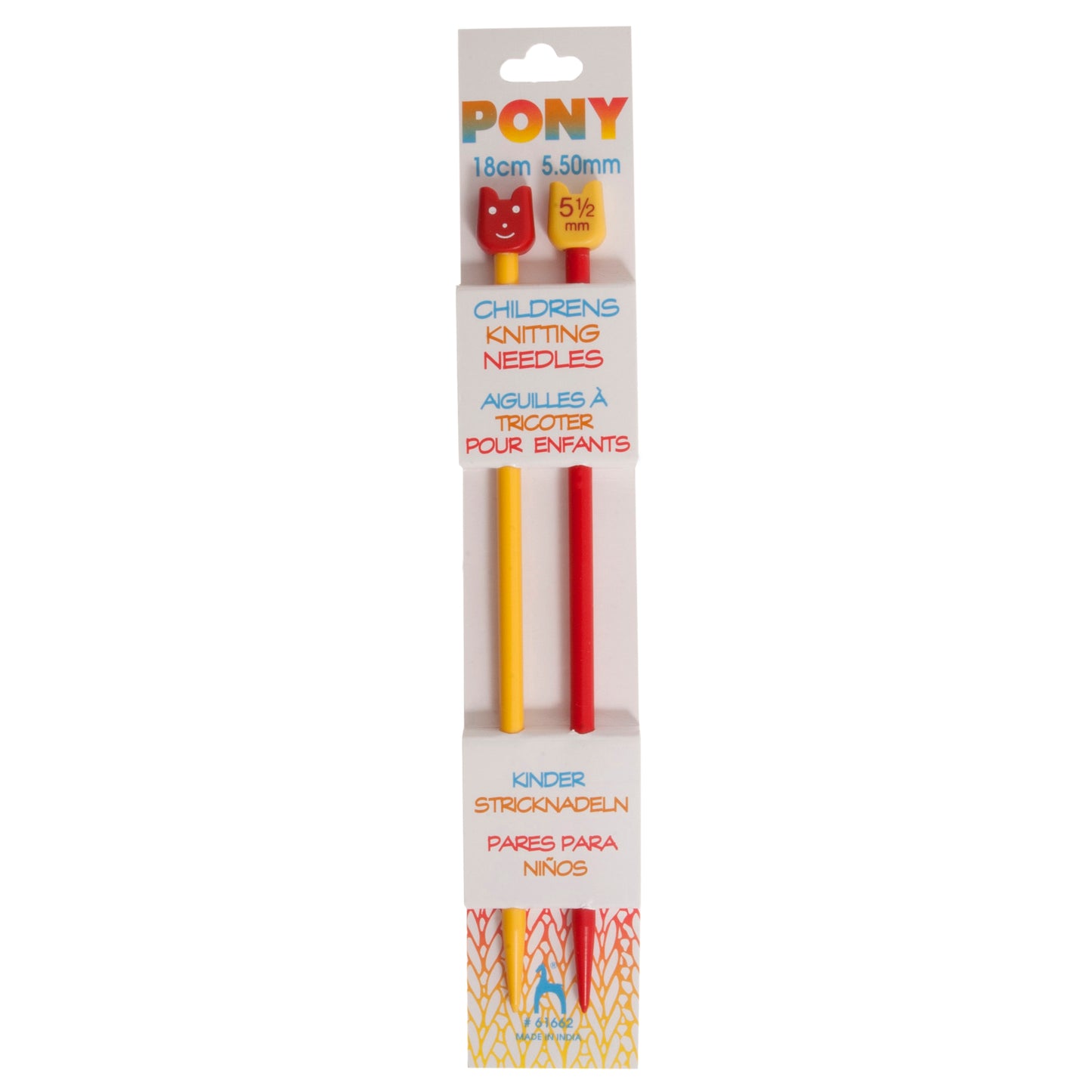 Pony Single-Ended: Plastic Children's Knitting Needles 5.50mm