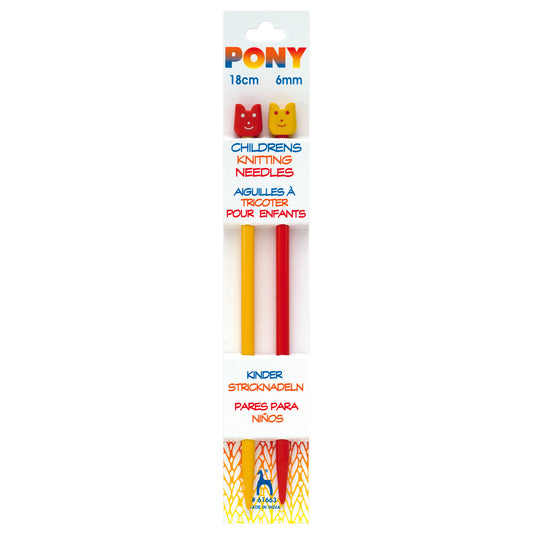 Pony Single-Ended: Plastic Children's Knitting Needles 6.00mm