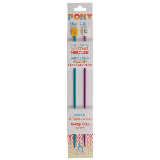 Pony Single-Ended: Aluminum Children's Knitting Needles 3.25mm