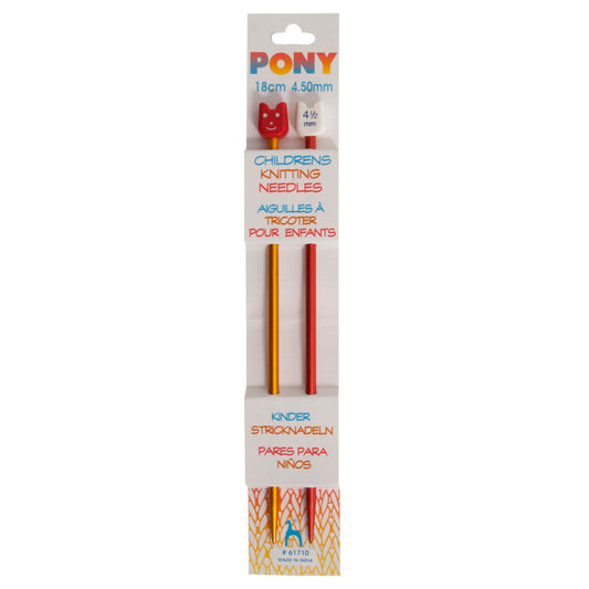 Pony Single-Ended: Aluminum Children's Knitting Needles 4.50mm