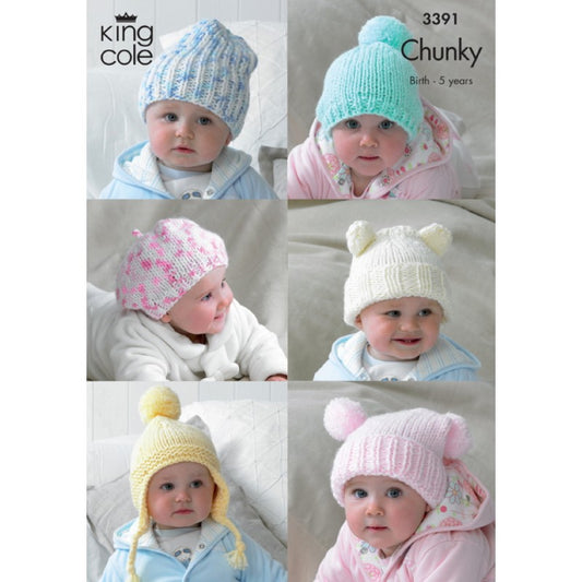 King Cole Hats up tp 5 yrs Chunky 3391