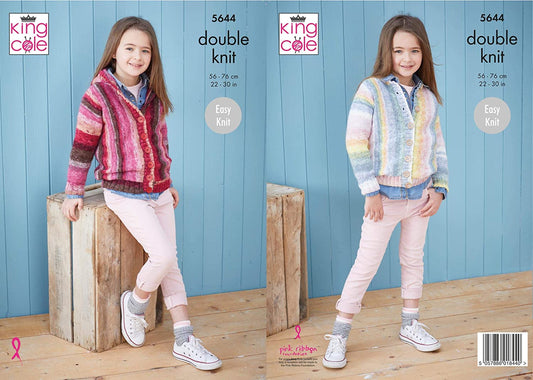 King Cole 5644 Easy Knit Childrens Hoodie and Cardigan