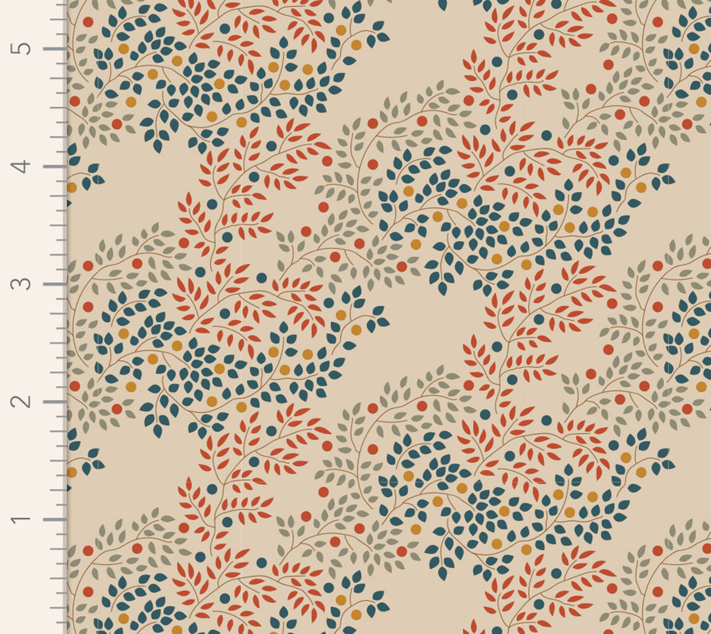 100% Cotton  by TILDA Hometown - Berrytangle - Rust