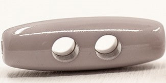 Toggles 2 hole Italian plastic toggle 30mm - Grey