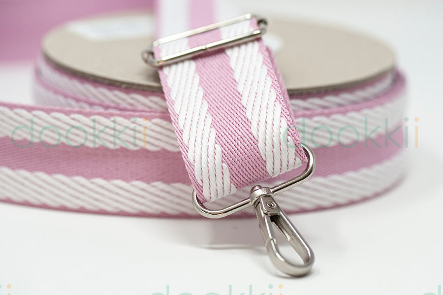 Webbing - Heavy Duty 40mm - Pink/White