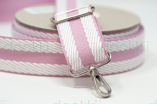 Webbing - Heavy Duty 40mm - Pink/White