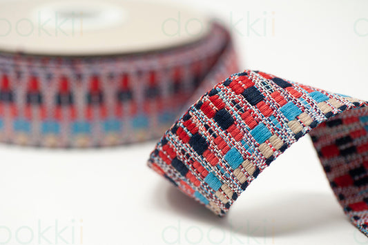 Webbing - Heavy Duty 38mm -Red/Navy