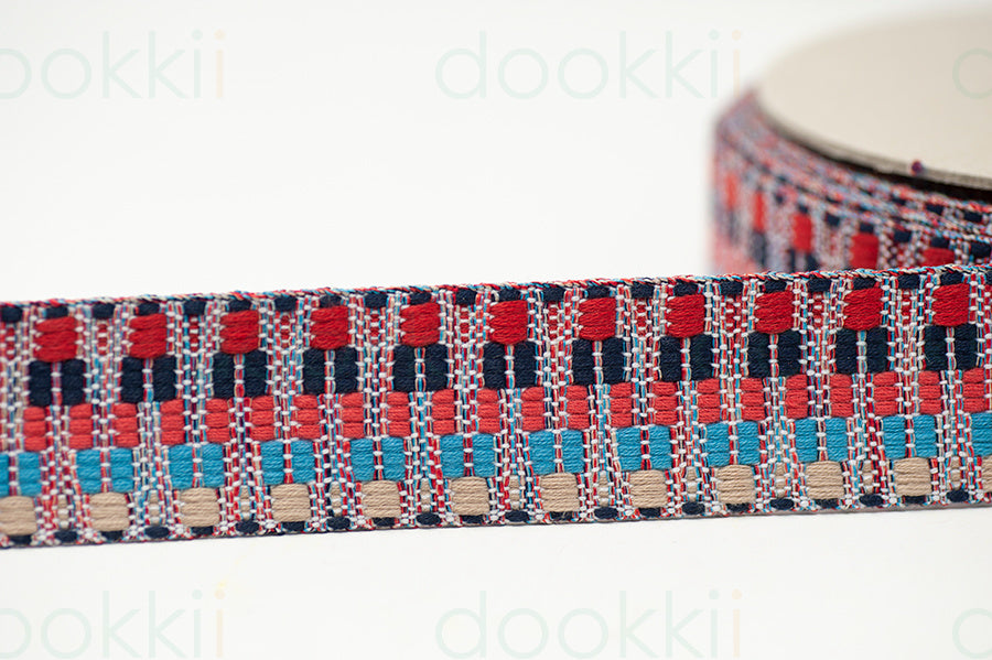 Webbing - Heavy Duty 38mm -Red/Navy