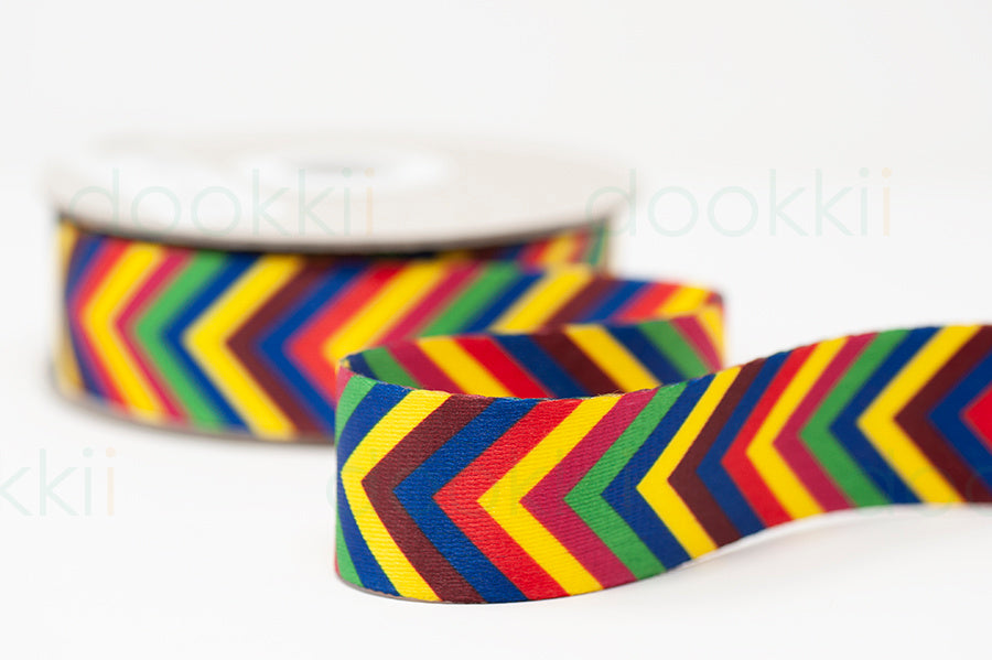 Webbing - Heavy Duty 38mm - Rainbow Chevron