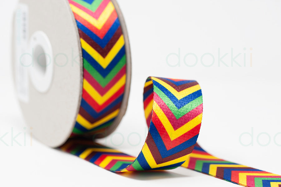 Webbing - Heavy Duty 38mm - Rainbow Chevron