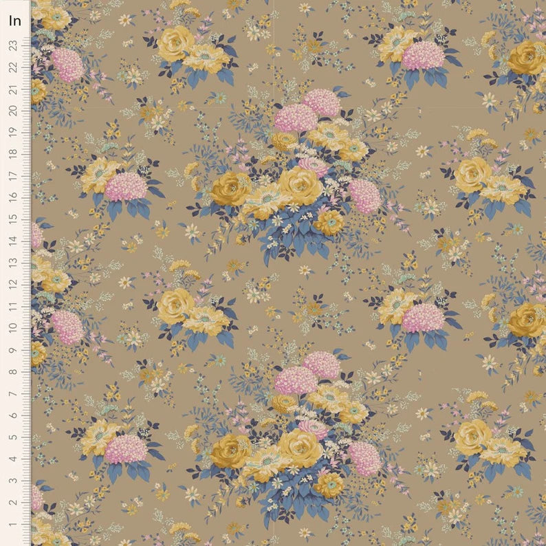 100% Cotton  by TILDA Wildgarden Sand from The 'Chic Escape Collection'