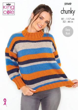 King Cole 5949 Adults Easy Knit Jumpers Chunky