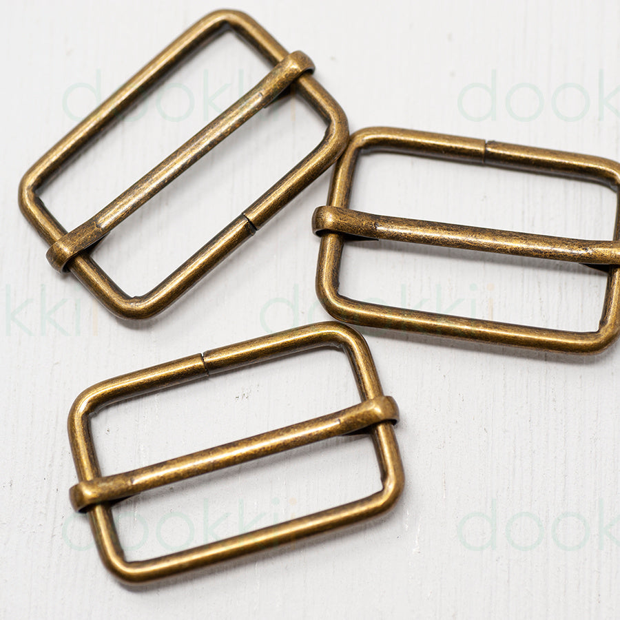 32mm Metal Strap Slider Adjuster Antique Brass