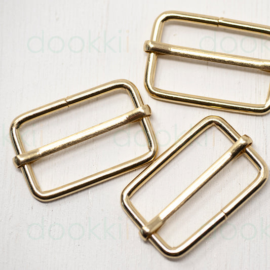 32mm Metal Strap Slider Adjuster  Bright Brass