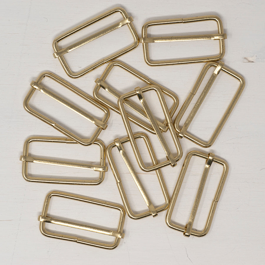 38mm Metal Strap Slider Adjuster Bright Brass