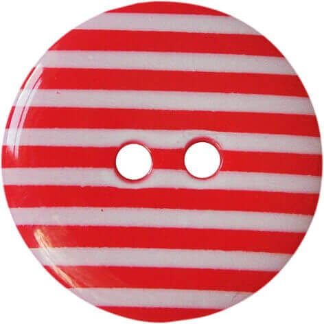 Striped Buttons - Red 35mm