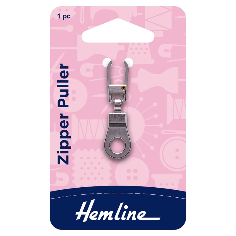 Hemline Snap Zip Puller Silver