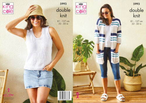 King Cole 5993 Longline Cardigan and Summer Top Double Knit