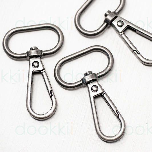 25mm Metal Snap Hooks  Antique Silver