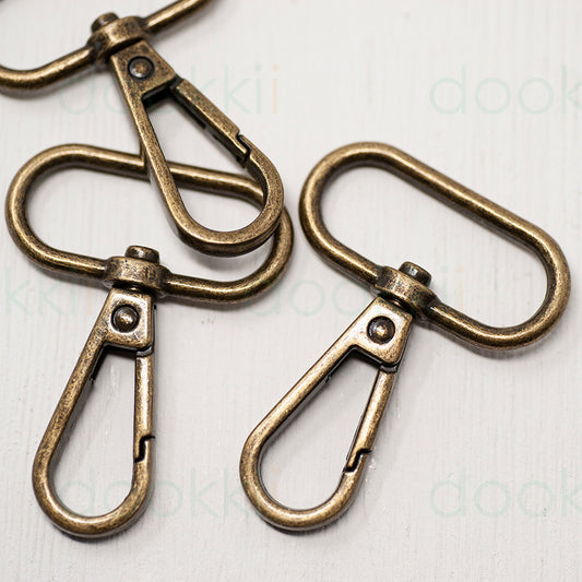 32mm Metal Snap Hooks  Antique Brass