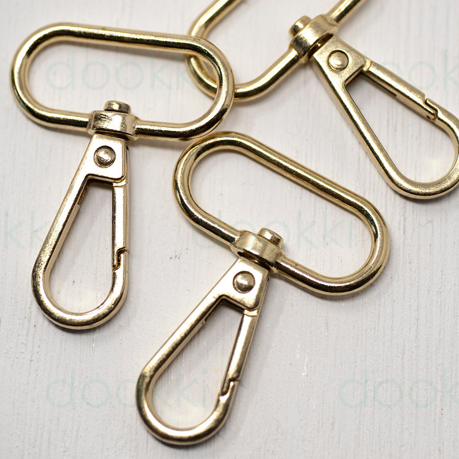 32mm Metal Snap Hooks  Bright Brass