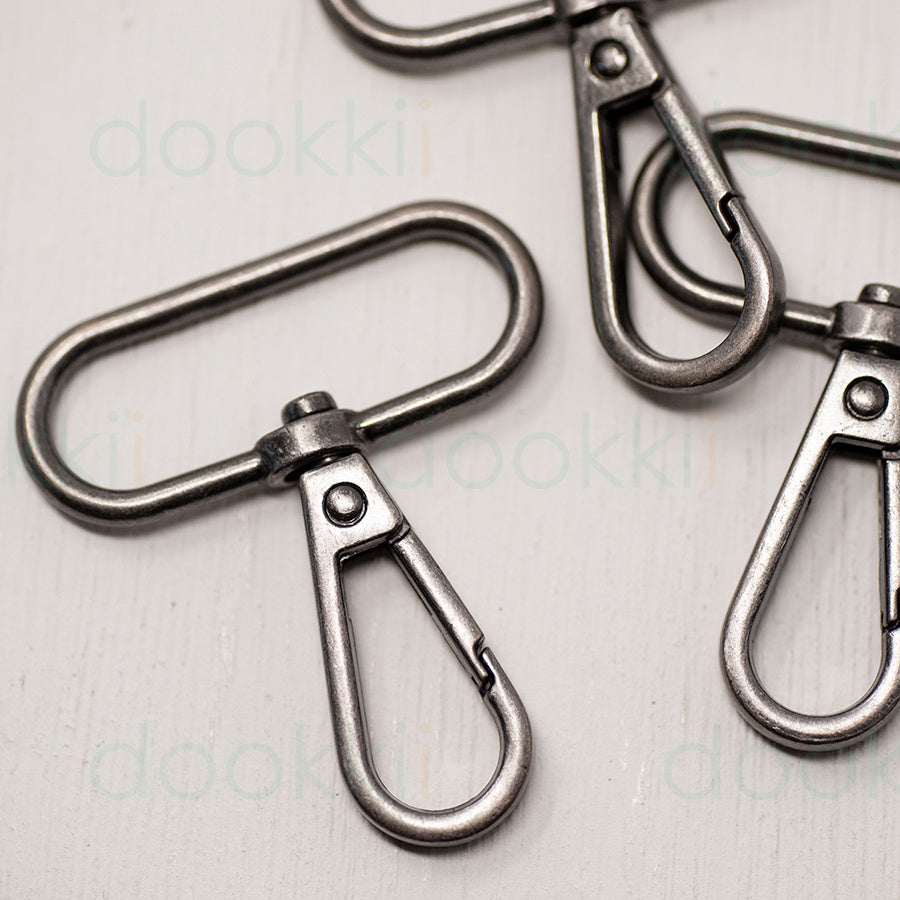 38mm Metal Snap Hooks Antique Silver